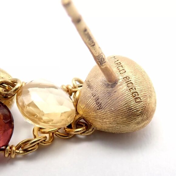 Authentic! Marco Bicego 18k Yellow Gold Paradise Multicolor Gems Pearl Earrings - Picture 4 of 10